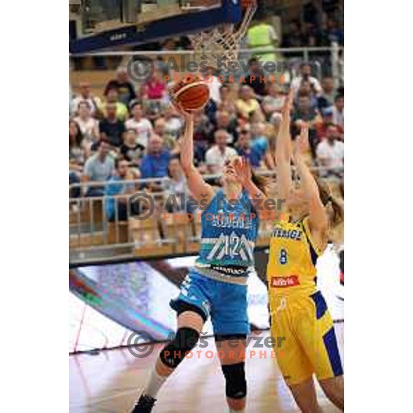 Eva Lisec in action during friendly Women\'s basketball match between Slovenia and Sweden in Polaj Hall, Trbovlje on June 6, 2019