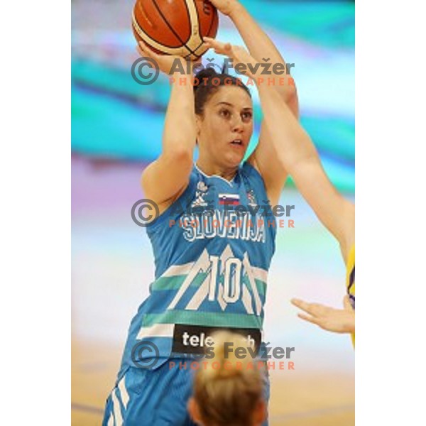 Tina Jakovina in action during friendly Women\'s basketball match between Slovenia and Sweden in Polaj Hall, Trbovlje on June 6, 2019