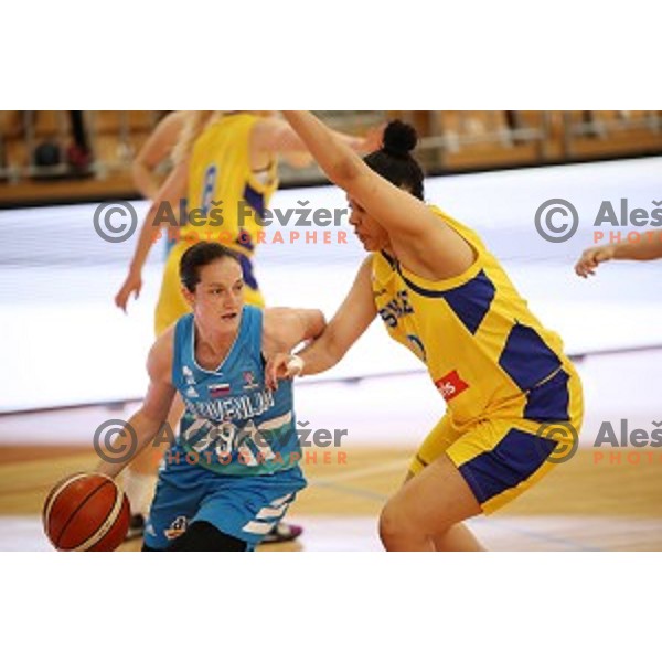 Nika Baric in action during friendly Women\'s basketball match between Slovenia and Sweden in Polaj Hall, Trbovlje on June 6, 2019