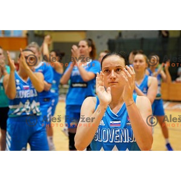 Nika Baric in action during friendly Women\'s basketball match between Slovenia and Great Britain in Polaj Hall, Trbovlje on June 7, 2019