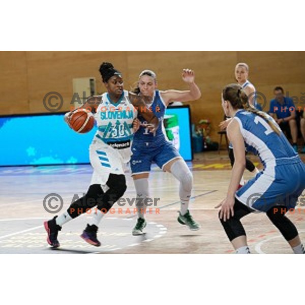 Shante Evans during friendly Women\'s basketball match between Slovenia and Slovakia in Poden Sports Hall, Skofja Loka on June 14, 2019