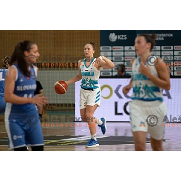 Zala Friskovec in action during friendly Women\'s basketball match between Slovenia and Slovakia in Poden Sports Hall, Skofja Loka on June 14, 2019