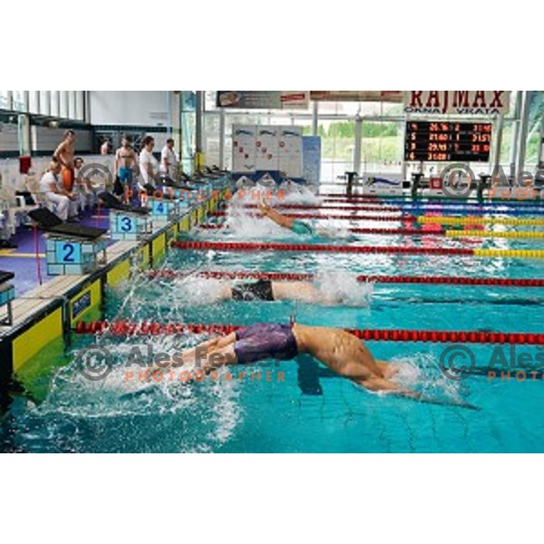 in action during Slovenian Swimming National Championships in Kranj on June 15, 2019