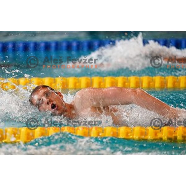 Marcel Primozic in action during Slovenian Swimming National Championships in Kranj on June 15, 2019