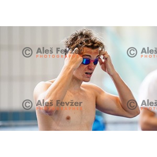 Anze Skodlar in action during Slovenian Swimming National Championships in Kranj on June 15, 2019