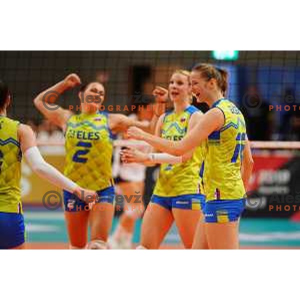 Lana Scuka in action during volleyball match between Slovenia and Greece in CEV European Silver League Women, Mislinja, Slovenia in June 15, 2019