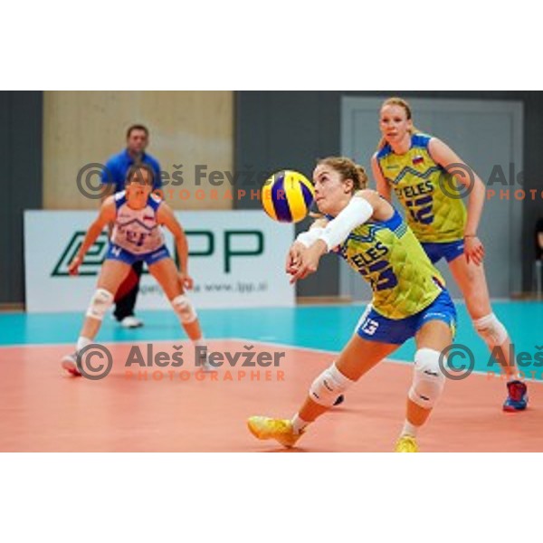 Anita Sobocan in action during volleyball match between Slovenia and Greece in CEV European Silver League Women, Mislinja, Slovenia in June 15, 2019
