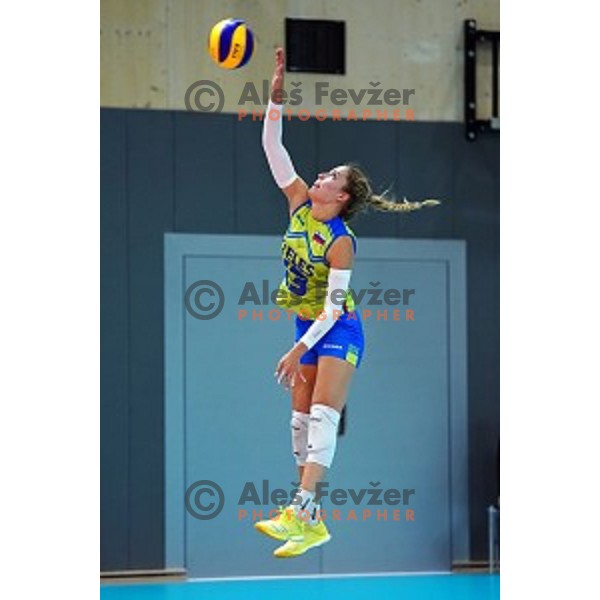 Anita Sobocan in action during volleyball match between Slovenia and Greece in CEV European Silver League Women, Mislinja, Slovenia in June 15, 2019