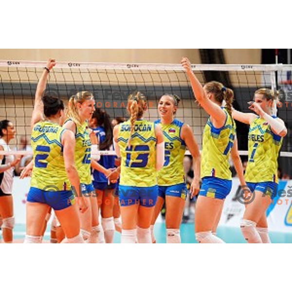 Sasa Planinsec in action during volleyball match between Slovenia and Greece in CEV European Silver League Women, Mislinja, Slovenia in June 15, 2019