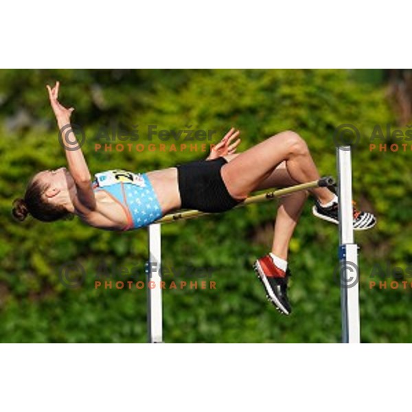 Lia Apostolovski, winner of Women\'s high jump at Slovenian Athletics Cup in Celje, Slovenia in June 15, 2019