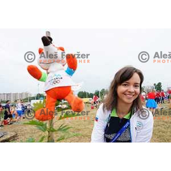 Ziva Dvorsak plants a tree at official opening of Athletes Village at 2.European Games in Minsk, Belarus on June 20, 2019
