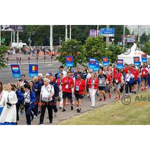 Slovenia team at official opening of Athletes Village at 2.European Games in Minsk, Belarus on June 20, 2019
