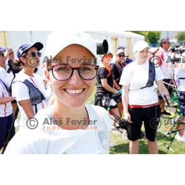 Ana Umer (SLO) competes in Women\'s Recurve Individual Qualification Round at 2. European Games in Minsk, Belarus on June 21, 2019