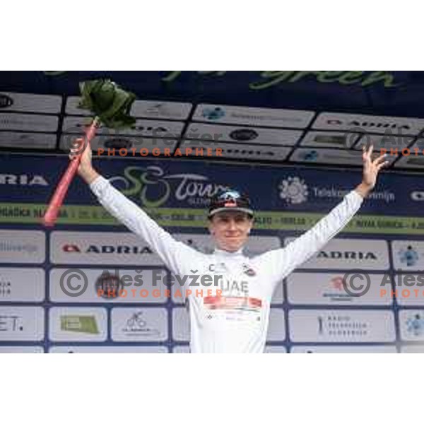 Tadej Pogacar (UAE) with white jersey for best young rider of Tour of Slovenia in Novo Mesto, Slovenia on June 23, 2019