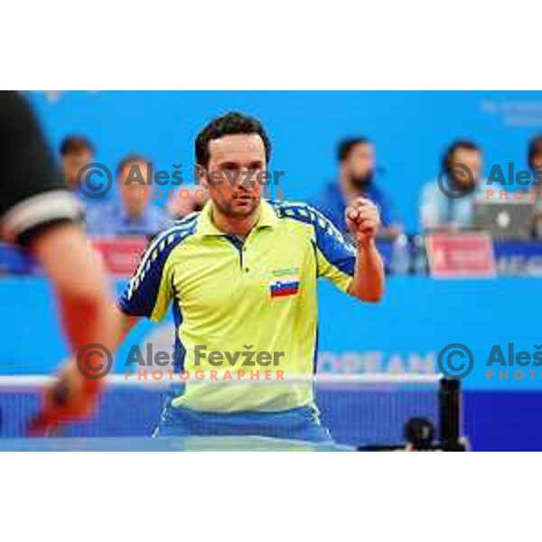 Bojan Tokic of Slovenia competes in Table Tennis Men\'s single at 2nd European Games, Minsk, Belarus on June 24, 2019
