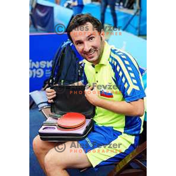 Bojan Tokic of Slovenia competes in Table Tennis Men\'s single at 2nd European Games, Minsk, Belarus on June 24, 2019