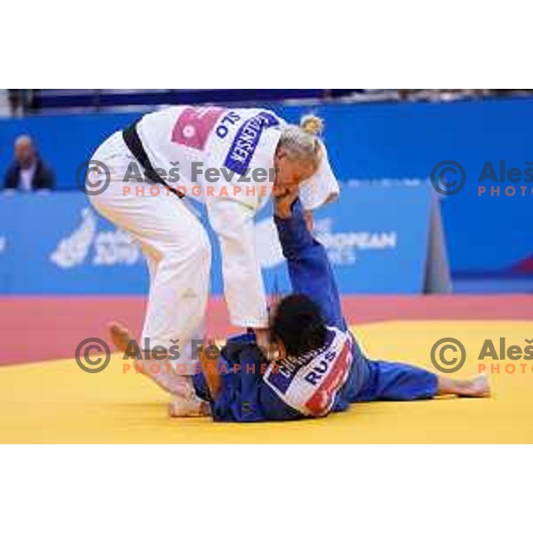Anamari Velensek of Slovenia in action during Judo Tournament of 2nd European Games, Minsk, Belarus on June 24, 2019