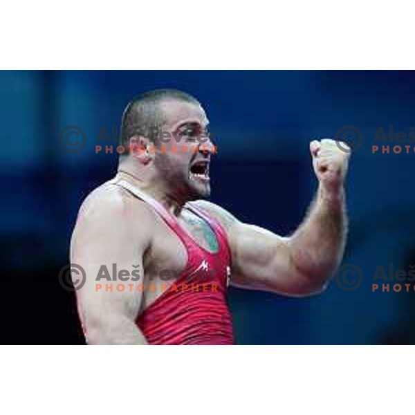 Iakobi Kajaia (GEO) fights in Wrestling Greco-Roman Style 130 kg in Dvorec Sporta at 2nd European Games, Minsk, Belarus on June 29, 2019