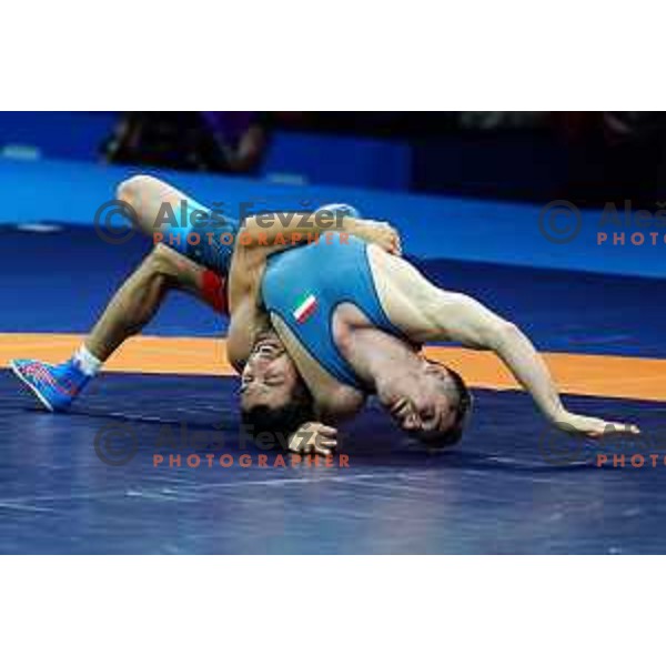 Stepan Maryanyan (RUS) fights with Erik Torba (HUN) in Wrestling Greco-Roman Style 60 kg in Dvorec Sporta at 2nd European Games, Minsk, Belarus on June 29, 2019
