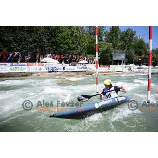 Eva Alina Hocevar (SLO) competes in Women\'s C-1 at ICF Kayak and Canoe World Cup slalom on Sava river, Tacen, Ljubljana, Slovenia on June 30, 2019
