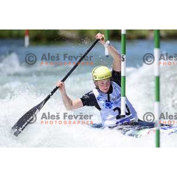 Eva Alina Hocevar (SLO) competes in Women\'s C-1 at ICF Kayak and Canoe World Cup slalom on Sava river, Tacen, Ljubljana, Slovenia on June 30, 2019