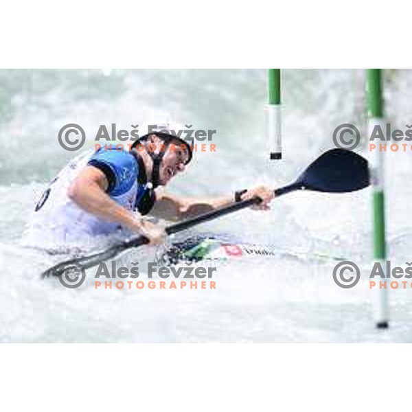 Martin Srabotnik (SLO) competes in Men\'s K-1 at ICF Kayak and Canoe World Cup slalom on Sava river, Tacen, Ljubljana, Slovenia on June 30, 2019