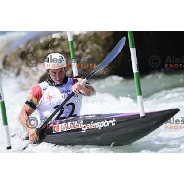 Launay (POR) at ICF Kayak and Canoe World Cup slalom on Sava river, Tacen, Ljubljana, Slovenia on June 30, 2019