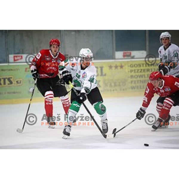 in action at Slovenian Cup Final ice-hockey match between SZ Olimpija and Acroni Jesenice in Kranj on September 7, 2019