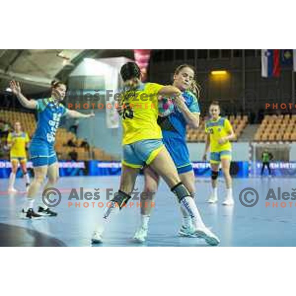 in action during Women’s European Championship 2020 qualifier handball match between Slovenia and Kosovo in Lukna, Maribor, Slovenia on September 26, 2019