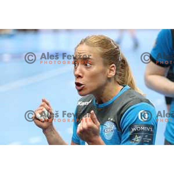 Polona Baric of Krim Mercator during EHF Women\'s Champions League handball match between Krim Mercator and Savehof in Kodeljevo Hall, Ljubljana, Slovenia on November 17, 2019