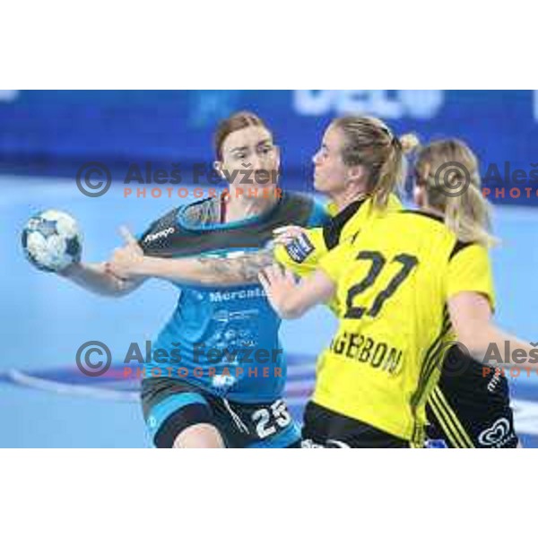 Juliya Snopova of Krim Mercator during EHF Women\'s Champions League handball match between Krim Mercator and Savehof in Kodeljevo Hall, Ljubljana, Slovenia on November 17, 2019