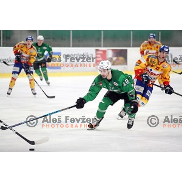 Nik Simsic of SZ Olimpija in action during Alps League regular season ice-hockey match between SZ Olimpija and Asiago in Tivoli Hall, Ljubljana, Slovenia on December 21, 2019