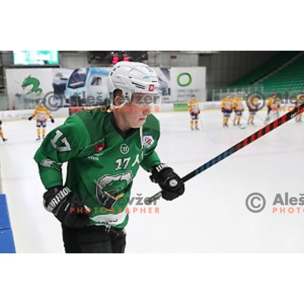 Miha Logar of SZ Olimpija in action during Alps League regular season ice-hockey match between SZ Olimpija and Asiago in Tivoli Hall, Ljubljana, Slovenia on December 21, 2019