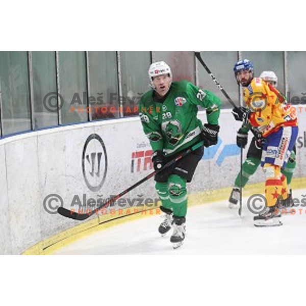Anze Ropret of SZ Olimpija in action during Alps League regular season ice-hockey match between SZ Olimpija and Asiago in Tivoli Hall, Ljubljana, Slovenia on December 21, 2019