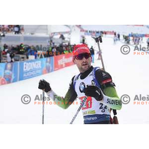 Jakov Fak (SLO) competes in Mixed 4x7.5 km Relay at IBU Biathlon World Cup, Pokljuka, Slovenia on January 25, 2020