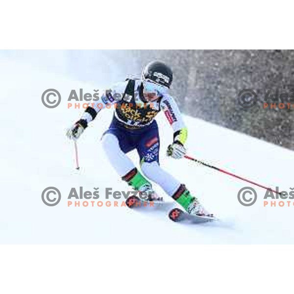 Tina Robnik (SLO) skiing in the first run of AUDI FIS Alpine Ski World Cup Giant Slalom for 56. Golden Fox Trophy in Kranjska gora, Slovenia on February 15, 2020