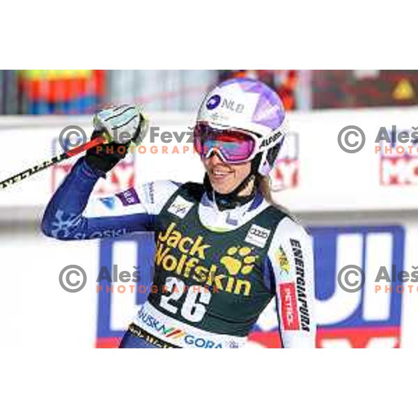 Ana Bucik (SLO) at AUDI FIS Alpine Ski World Cup Giant Slalom for 56. Golden Fox Trophy in Kranjska gora, Slovenia on February 15, 2020