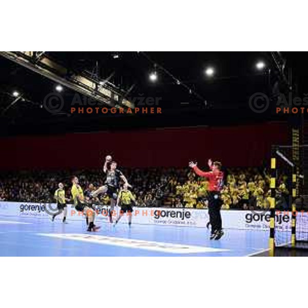 action during EHF Cup handball match between Gorenje and Nantes in Red Hall, Velenje on February 16, 2020