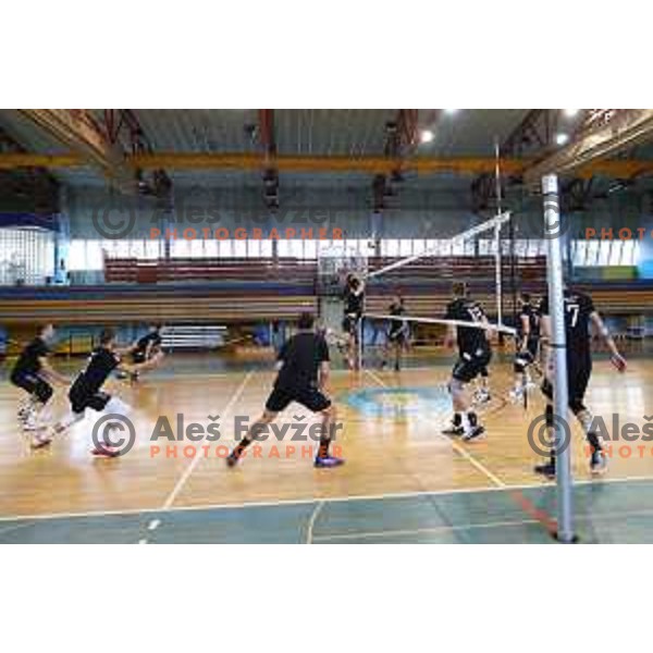practice session of Calcit Volleyball team in Kamnik, Slovenia on August 5, 2020
