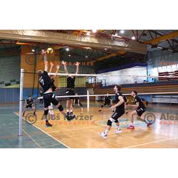 practice session of Calcit Volleyball team in Kamnik, Slovenia on August 5, 2020