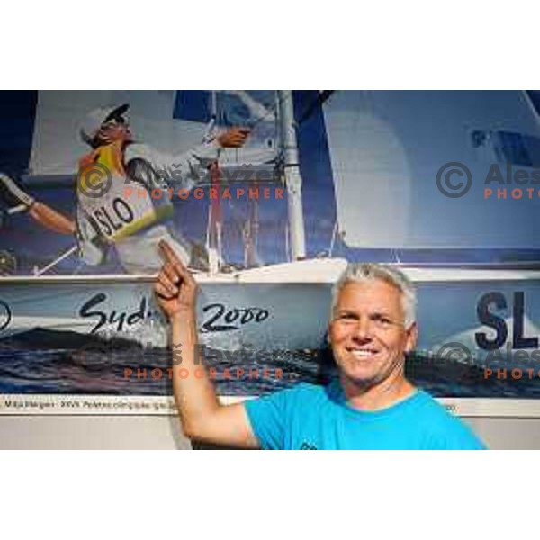 Mitja Margon, slovenian sailing olympian in 470 sailing class in Portoroz, Slovenia on August 6, 2020