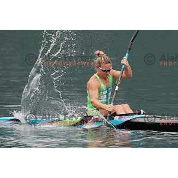 Spela Ponomarenko Janic during kayak K-1 practice session on lake Bohinj, Slovenia on July 31, 2020