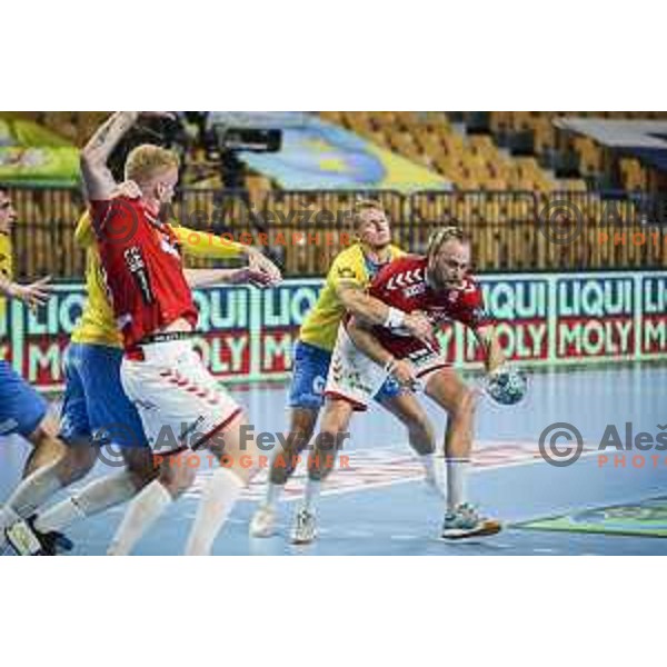 in action during EHF Champions League handball match between Celje Pivovarna Lasko and Aalborg in Arena Zlatorog, Celje, Slovenia on September 16, 2020