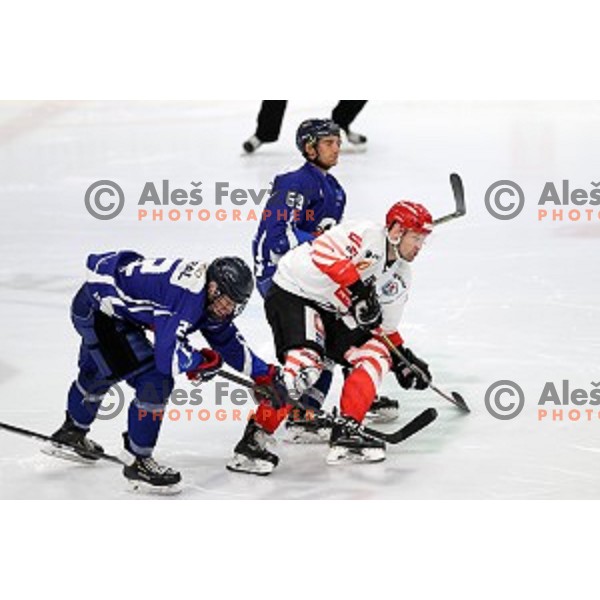 Andrej Hebar in action during Slovenian Cup Final ice-hockey match between SIJ Acroni Jesenice and MK Bled in Ljubljana, Slovenia on September 19, 2020