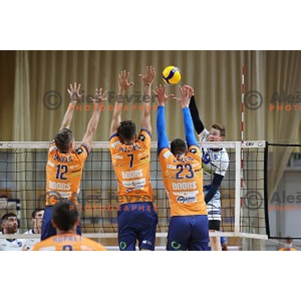 Rok Mozic in action during 1.DOL volleyball match between ACH Volley and Merkur Maribor in Ljubljana on September 21, 2020