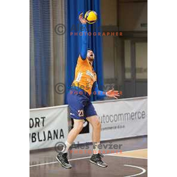 Bozidar Vucicevic in action during 1.DOL volleyball match between ACH Volley and Merkur Maribor in Ljubljana on September 21, 2020
