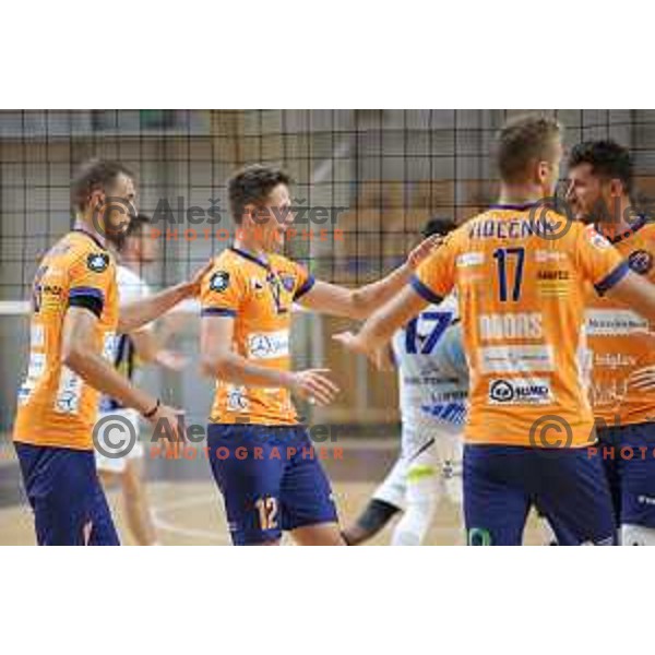in action during 1.DOL volleyball match between ACH Volley and Merkur Maribor in Ljubljana on September 21, 2020