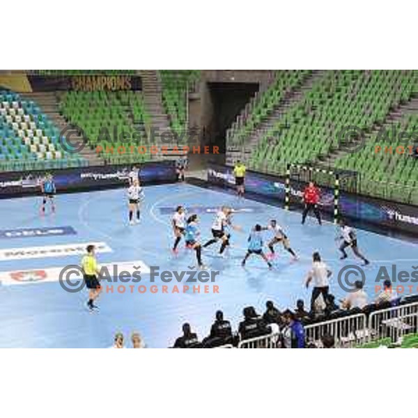 in action during EHF Champions League Women 2020-2021 handball match between Krim Mercator (SLO) and CSM Bucuresti (ROU) in SRC Stozice, Ljubljana, Slovenia on November 7, 2020