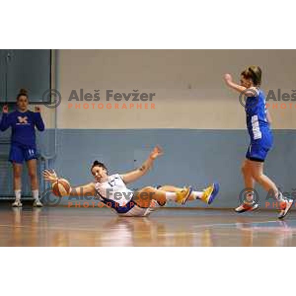 Ana Saric in action during 1.SKL Women basketball match between Jezica and Triglav in Ljubljana, Slovenia on January 6, 2021