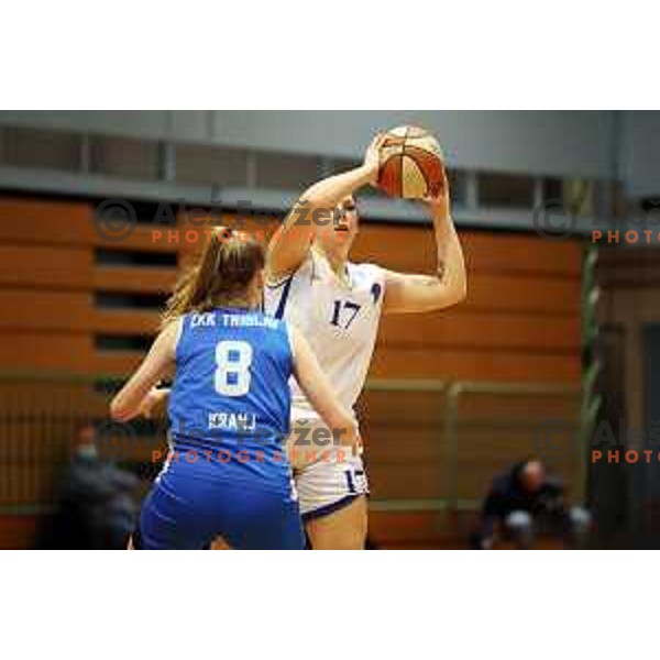 Ana Saric in action during 1.SKL Women basketball match between Jezica and Triglav in Ljubljana, Slovenia on January 6, 2021